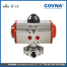 Good quality 3way SUS304 pneumatic ball valve with low price